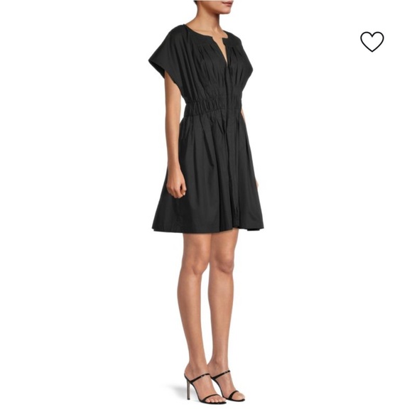 Rebecca Taylor Black Short Sleeve Smock Dress - Picture 3 of 10